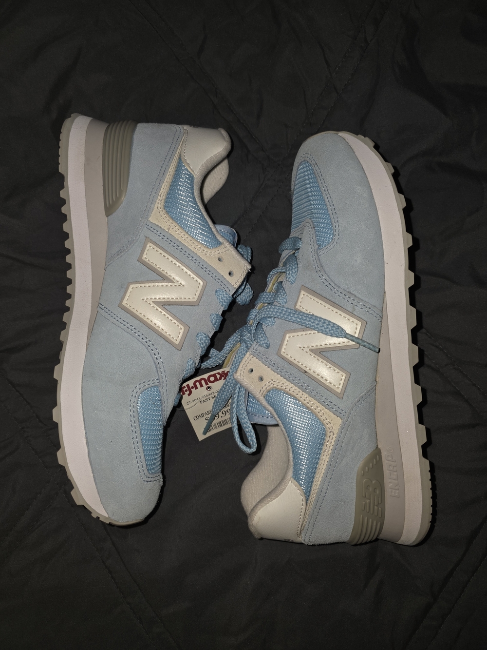New Balance Women's Light Blue Suede & Mesh Running Sneakers